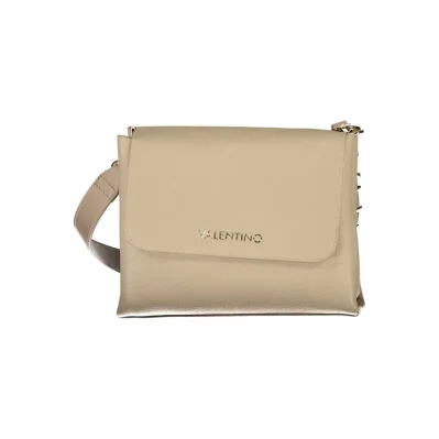 Beige Polyurethane Women Handbag