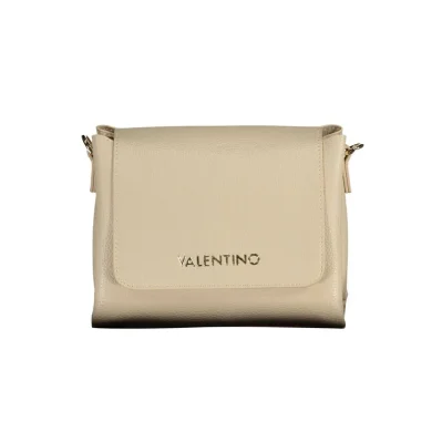 Beige Polyurethane Women Handbag