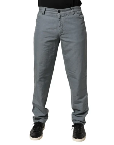 Gray Cotton Regular Fit Men Denim Trouser Jeans