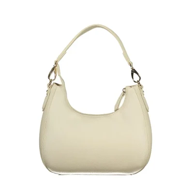 Beige Polyurethane Women Handbag
