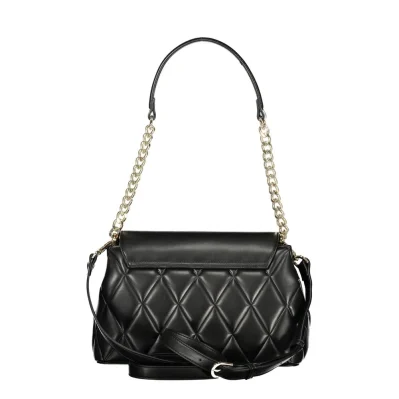 Black Polyurethane Women Shoulder Bag