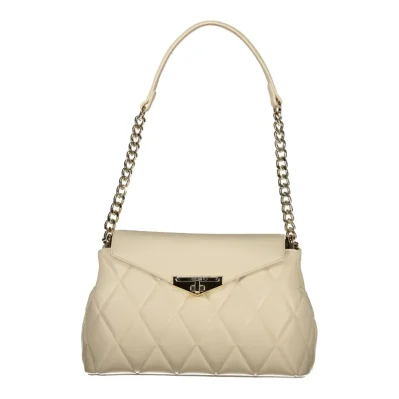 Beige Polyurethane Women Shoulder Bag