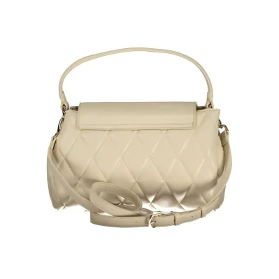Beige Polyurethane Women Handbag