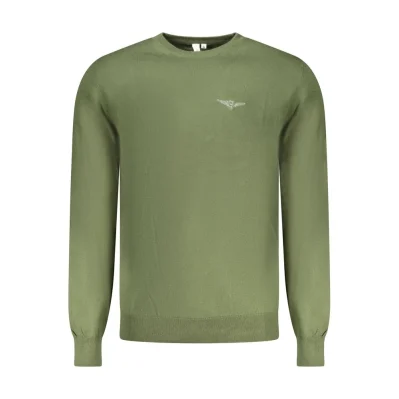 Green Cotton Men Sweater