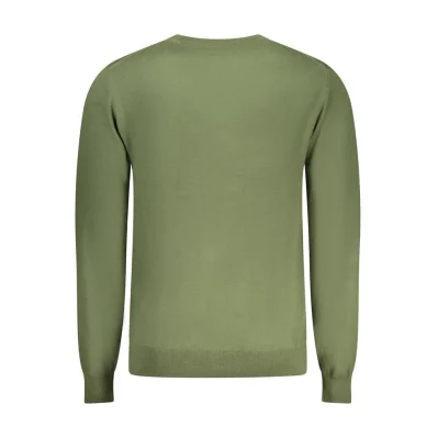 Green Cotton Men Sweater