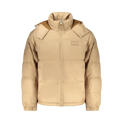 Beige Polyester Men Jacket