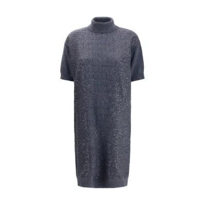 Blue Mohair Casual Dress