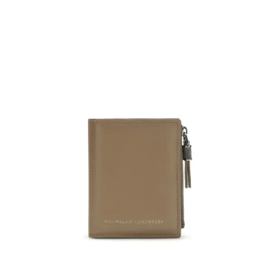 Beige Calf Leather Bos Taurus Wallet