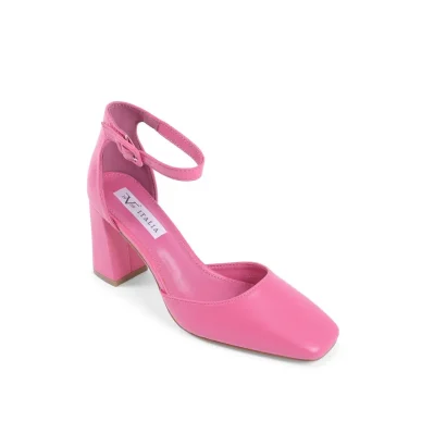 Pink Artificial Leather High Heel Pumps