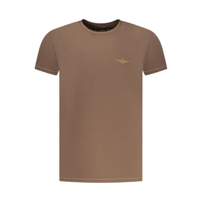 Brown Cotton Men T-Shirt