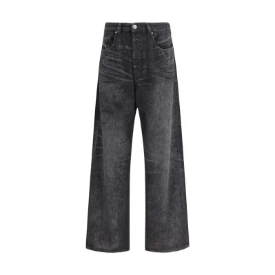 Black Cotton Relaxed Fit Jeans