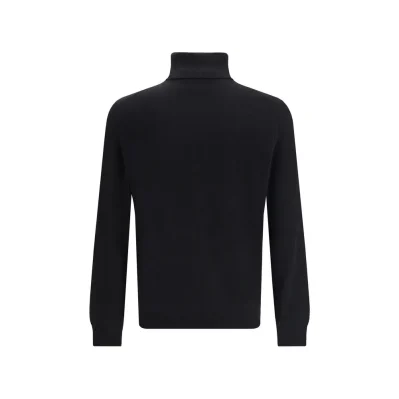 Black Merino Wool Turtleneck