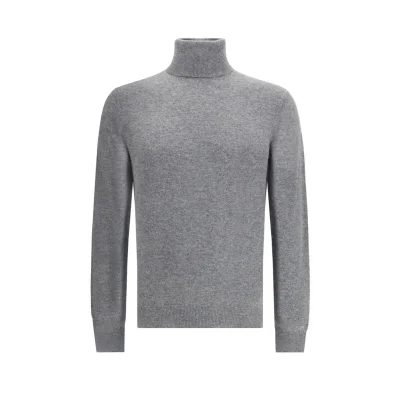Gray Merino Wool Turtleneck