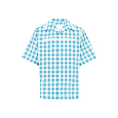 Blue Cotton Shortsleeve Shirt