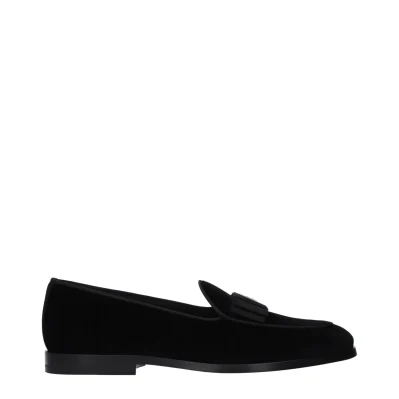 Black Velvet Slip-On Loafers