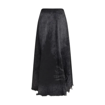 Black Cotton Long Skirt