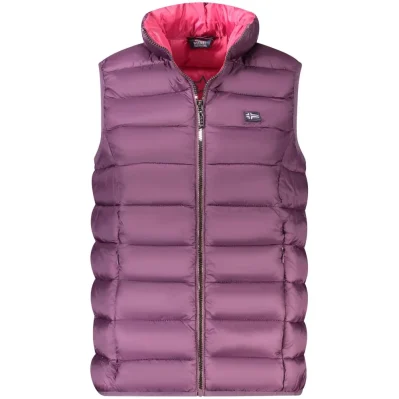 Purple Polyamide Sleveless Jacket