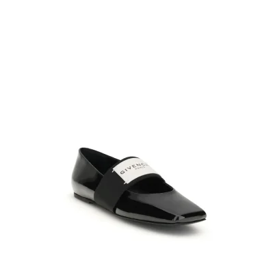 Black Leather Ballet Flats