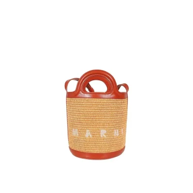 Orange Cotton Backet Bag