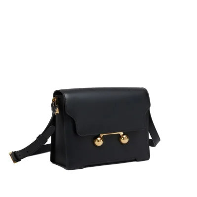 Black Calfskin Shoulder Bag
