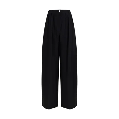Black Fleece Wool Casual Pants