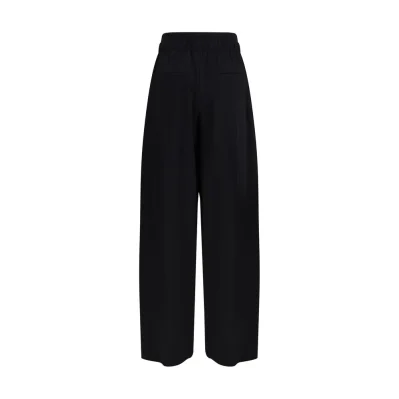 Black Fleece Wool Casual Pants