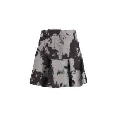 Black Cotton Mini Skirt