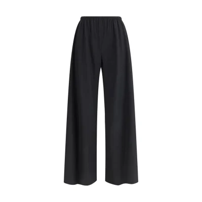 Black Fleece Wool Casual Pants
