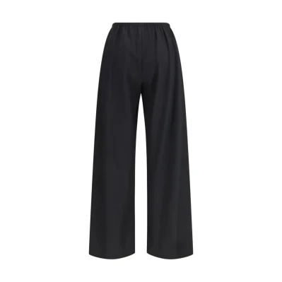 Black Fleece Wool Casual Pants