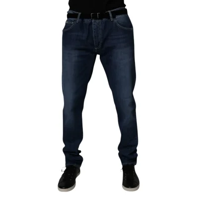 Blue Washed Cotton Stretch SkinnyDenim Jeans