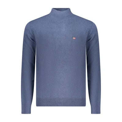 Blue Polyester Men Sweater