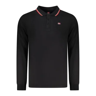 Black Cotton Men Polo Shirt