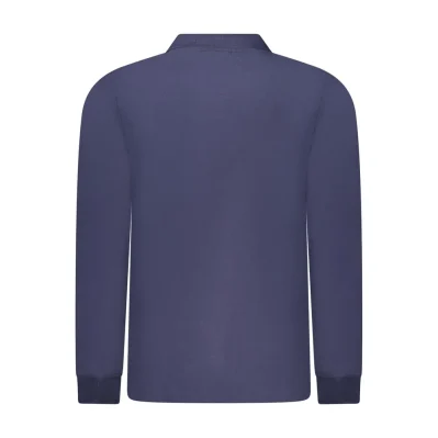 Blue Cotton Men Polo Shirt