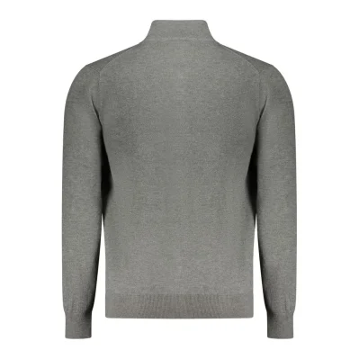 Gray Polyester Men Cardigan