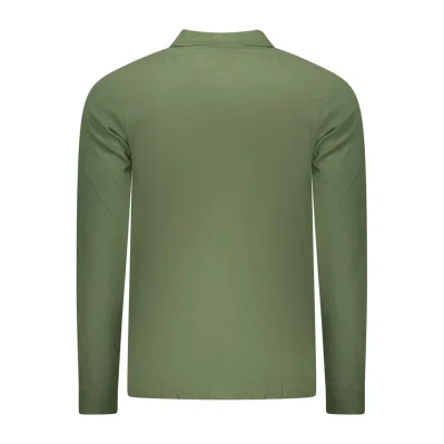 Green Cotton Men Polo Shirt