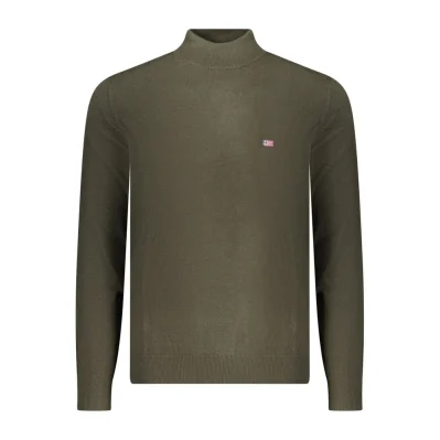 Green Polyester Men Sweater