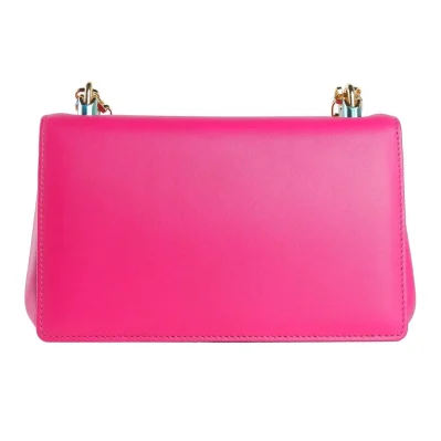 Fuchsia Calfskin Women Shoulder Bag