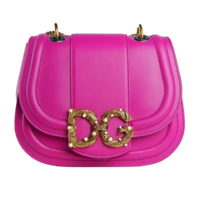 Fuchsia Calfskin Women Shoulder Bag
