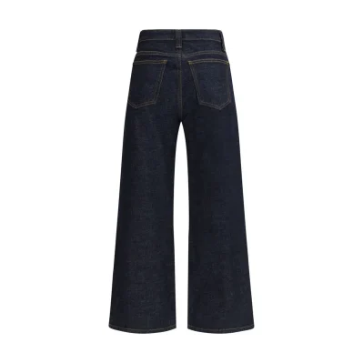 Blue Cotton Straight-Leg Jeans