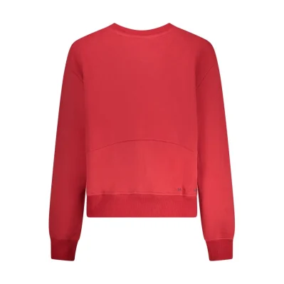 Red Cotton Women Sweatshirt