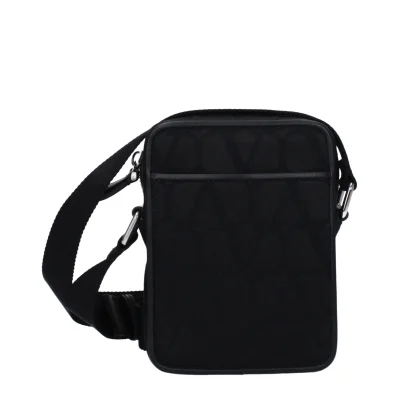 Black Fabric Crossbody Bag