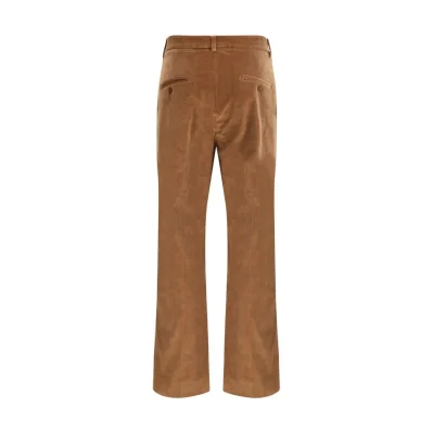 Brown Cotton Casual Pants