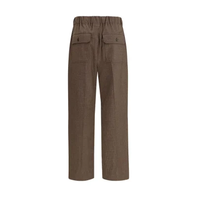 Brown Wool Casual Pants