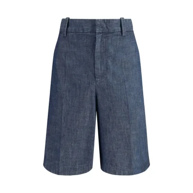 Blue Cotton Bermuda Shorts