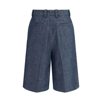 Blue Cotton Bermuda Shorts