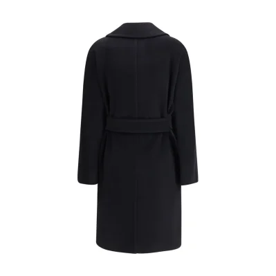 Black Fleece Wool Coat