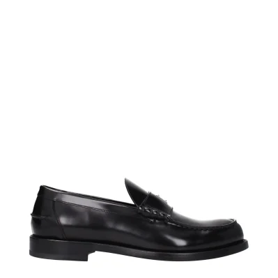 Black Leather Slip-On Loafers