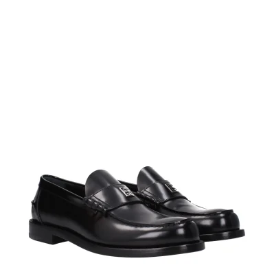 Black Leather Slip-On Loafers