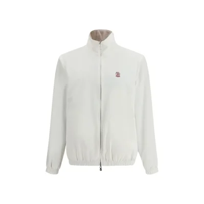 White Polyamide Full-Length Jacket