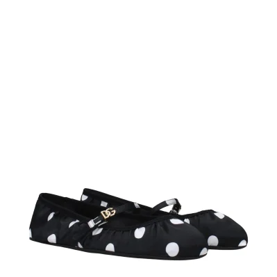 Black Fabric Ballet Flats